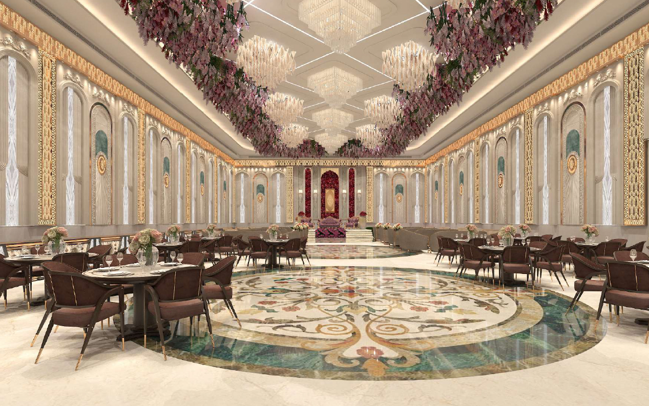 Wedding and marriage hall interior
