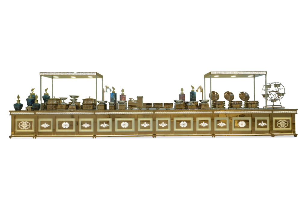 Golden Petal Buffet Counter by Venue Transform