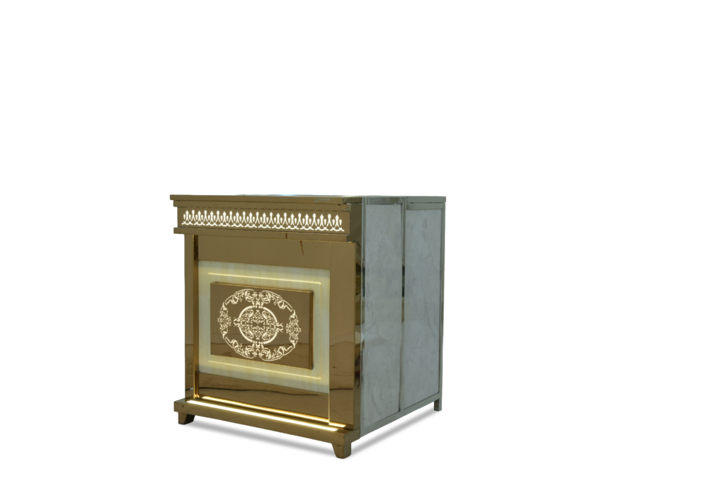 Golden Petal Buffet Counter by Venue Transform