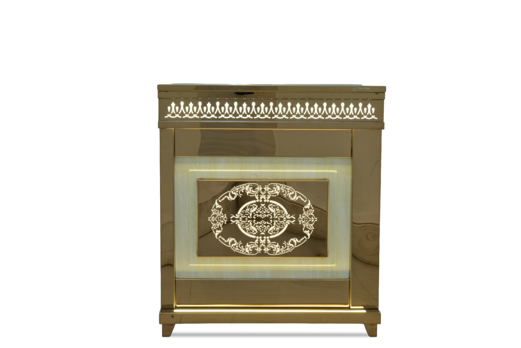Golden Petal Buffet Counter by Venue Transform