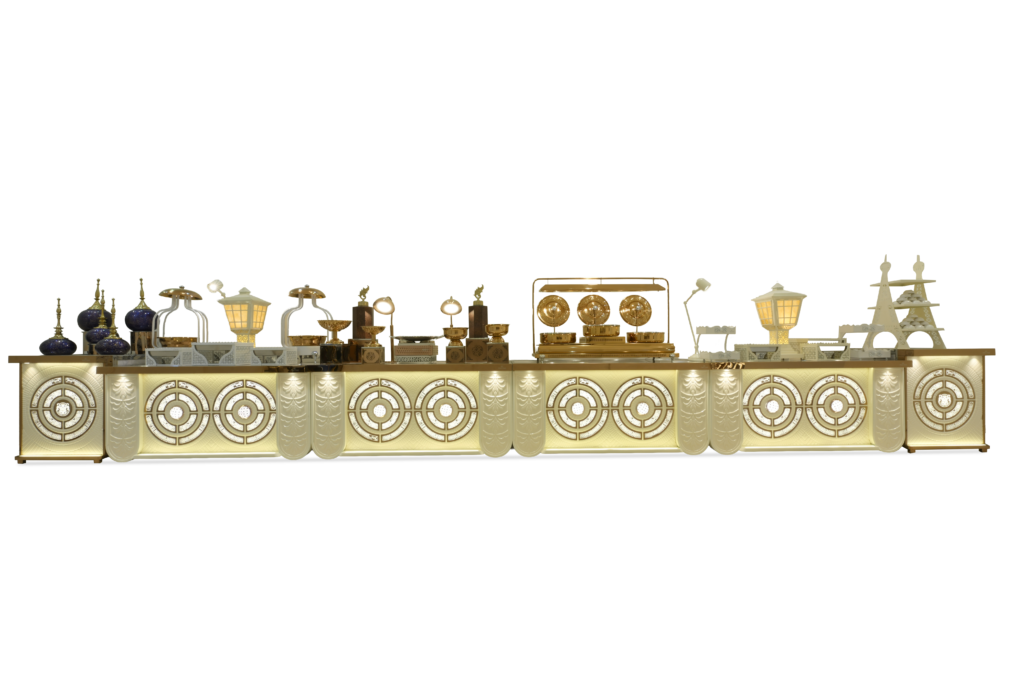 Midnight Bloom Buffet Counter by Venue Transform
