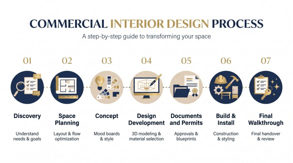 Seven steps of the commercial interior design process