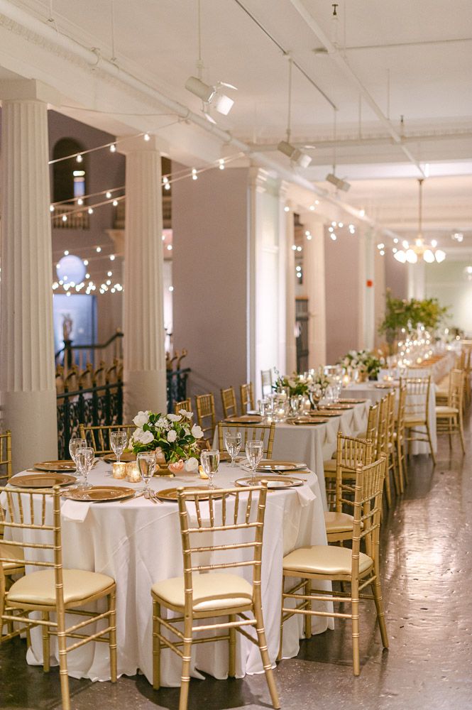 Wedding reception in a museum hall